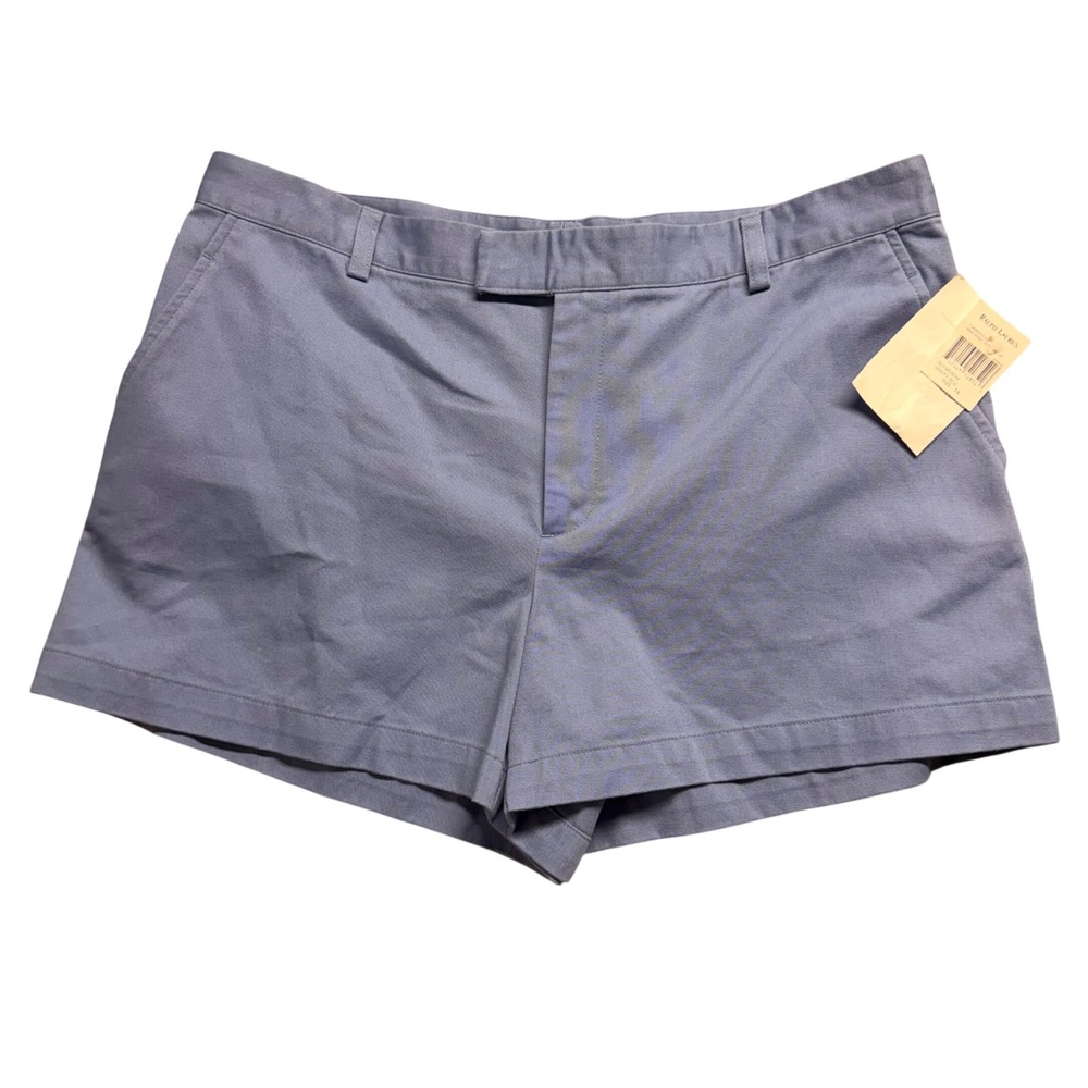 Ralph Lauren Sport Womens Chino Shorts Varsity Blue Cotton Size 14 NWT